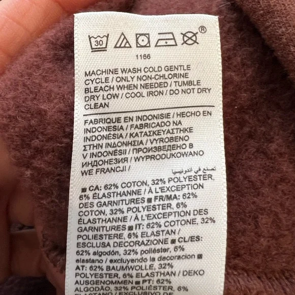 Athleta cropped sweatshirt jacket. Brown. Size L. - Picture 7 of 8